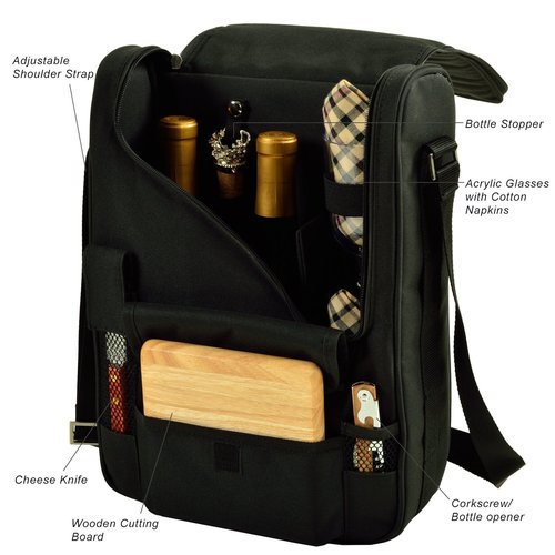 Picnic at Ascot Original Insulated Wine and Cheese Cooler Bag - Designed, Assembled & Quality Approved in the USA
