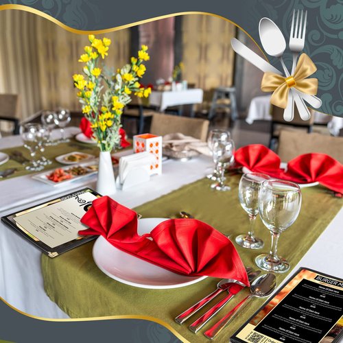 TaoBary 20 Pcs 8.5 x 11 Inch Menu Covers Fits A4 Size Paper Transparent Restaurant Menu Covers with Leatherette Trim and Decorative Metal Corner Bar Cafe Restaurant, Black