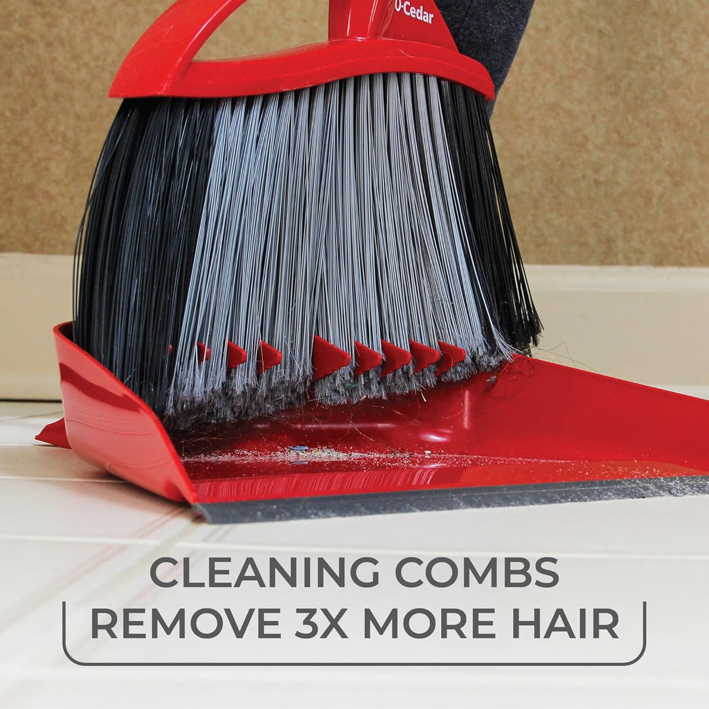 O-Cedar Pet Pro Broom - Step-On Dustpan for Effortless Cleaning | Removes 99% of Pet Hair