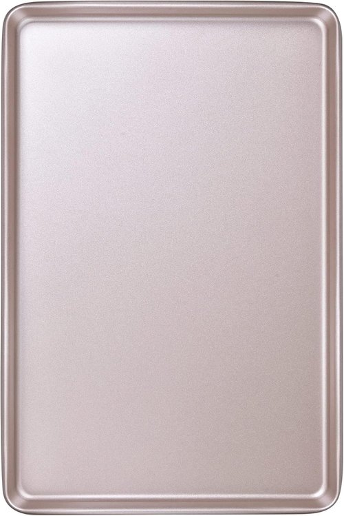Champagne Gold 17-Inch Half Sheet Baking Pan - Durable Non-Stick Carbon Steel Cookie Sheet