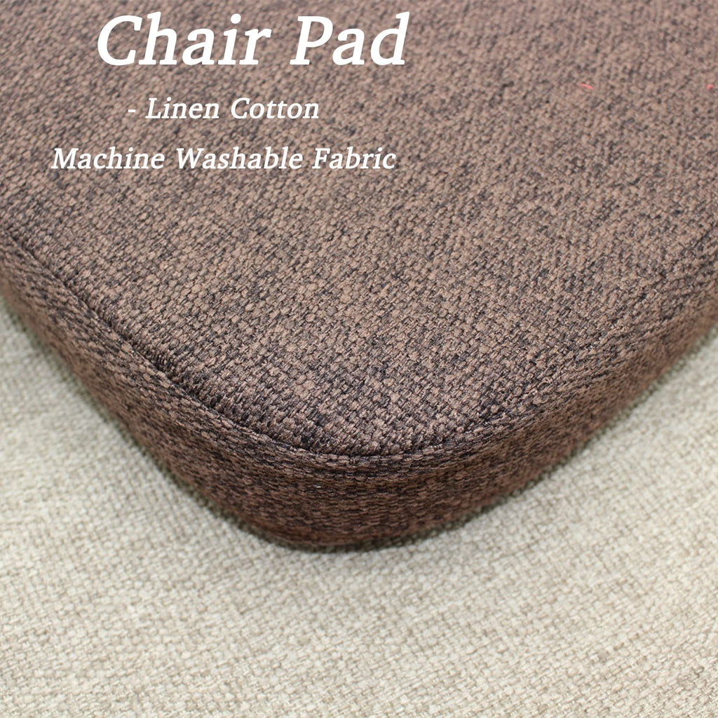 ZYHOONE Chair Cushion with Ties for Kitchen Chair - Thick Memory Foam Indoor Seat pad,Dining Room Cushion with Machine Washable Cover [15 X 15 X 2 Inches] - (Dark Brown,4)