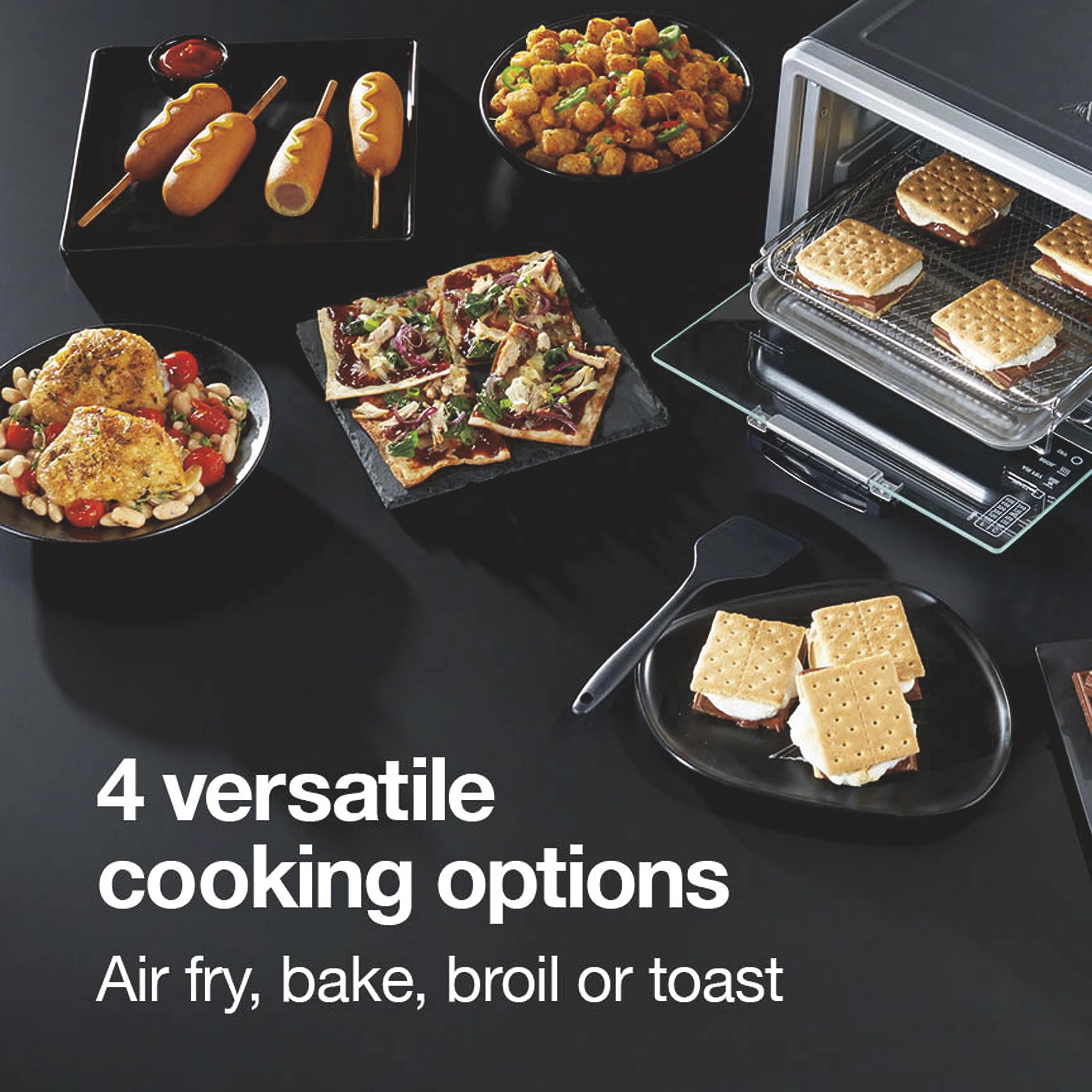Proctor Silex Simply-Crisp Air Fryer Toaster Oven Combo with 4-in-1 Functionality (Air Fry, Bake, Broil & Toast), 1200 Watts, Fits 4 Slices or Personal Pizza, Auto Shutoff, Black (31265)