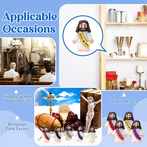 Bememo 100 Pcs Jesus Figures - Original Rubber Pocket Toys for Sunday School & Religious Gifts | Bright Colors