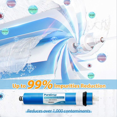PureDrop PDR-F5-50 Replacement Water Filter Pack for 50 GPD Reverse Osmosis System, 5 Piece