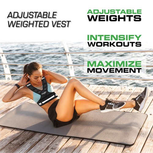 "Aduro Sport Adjustable Weighted Vest Workout Equipment, 11lbs-20lbs Body Weight Vest for Men, Women, Kids"