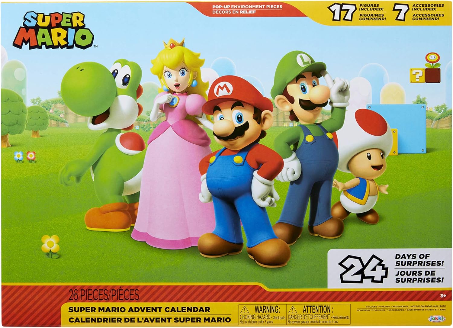 Super Mario Advent Calendar | Christmas Holiday Countdown with 17 Action Figures & Accessories