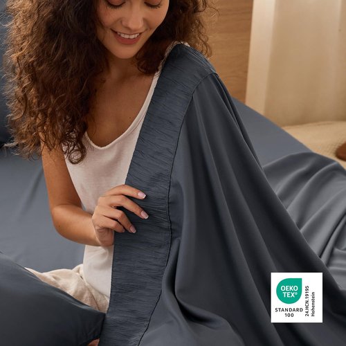 Bedsure Twin Sheets Set - Soft & Breathable 3-Piece Twin Bedding - Cooling Hotel Luxury - Dark Grey