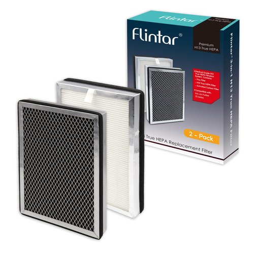 Flintar MA25 Replacement Filter, Compatible with MA-25 Air Purifier, H13 Grade 3-in-1 Air and Activated Carbon Filter Set, 2-Pack