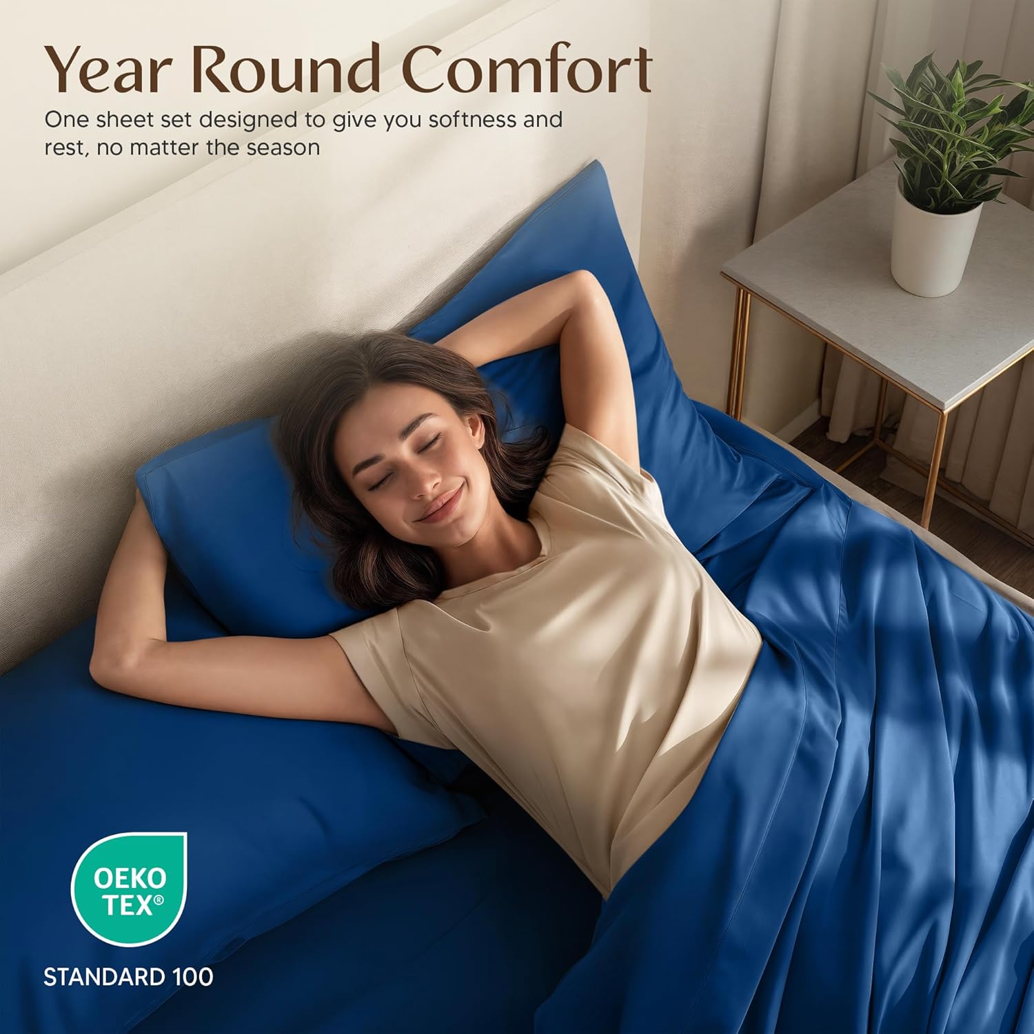 Utopia Bedding King Size Sheet Set - Soft, Breathable Microfiber | 4-Piece in Dusk Blue, Oeko-Tex Certified