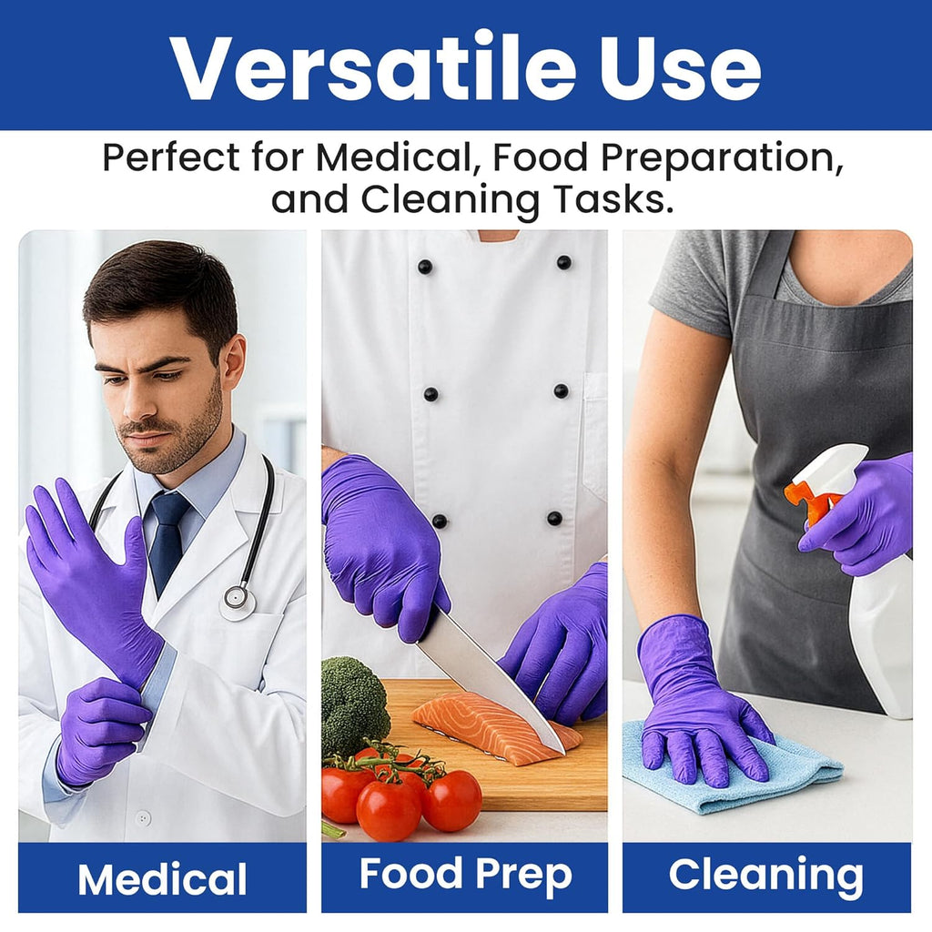 SAFEWAY USA Nitrile Disposable Gloves - 2000 Pcs, Medium, Powder-Free & Non-Latex for Medical, Lab, and Kitchen Use