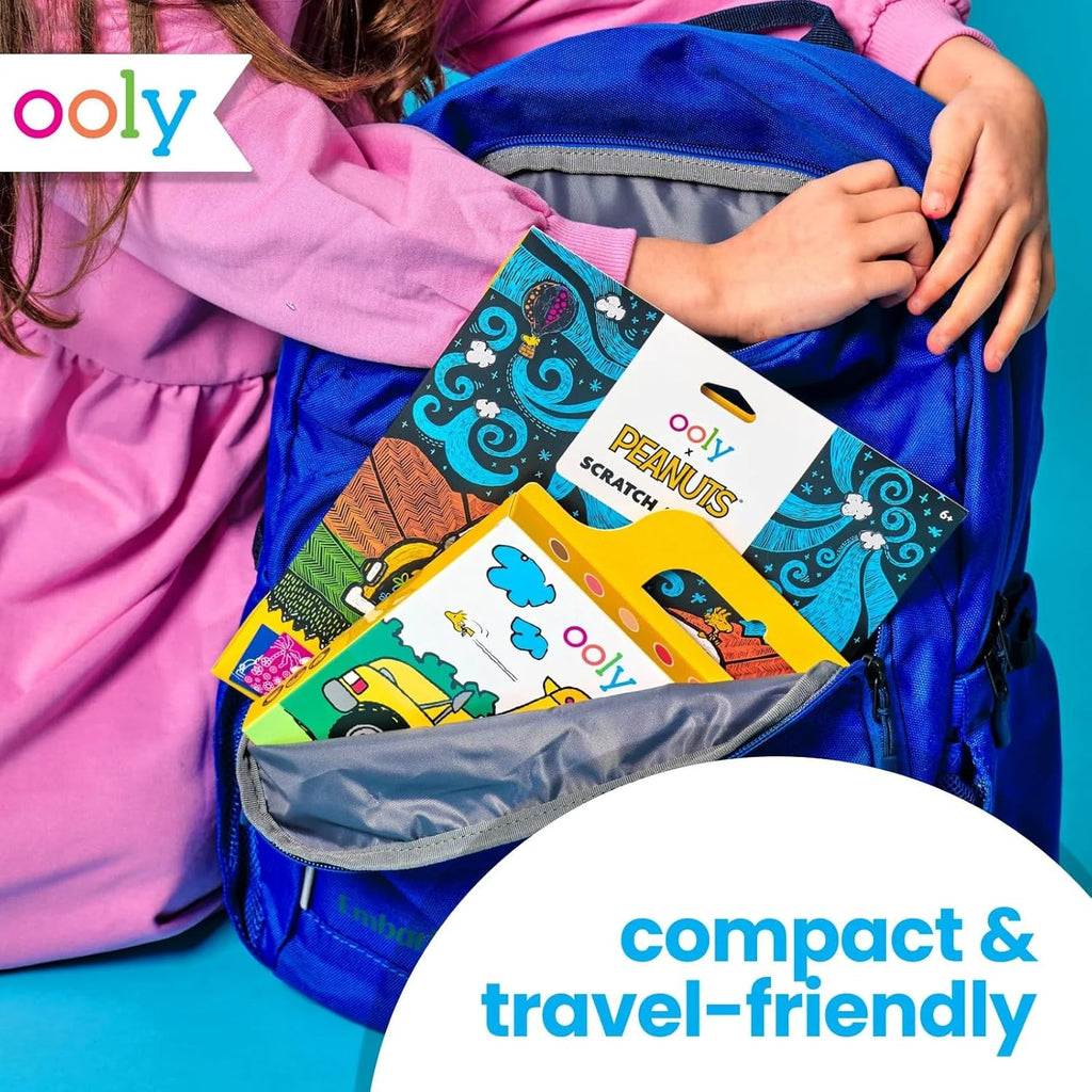 Ooly X Peanuts Scratch Art Kit - 12 Fun Cards with Snoopy & Friends | Travel-Friendly Craft Set