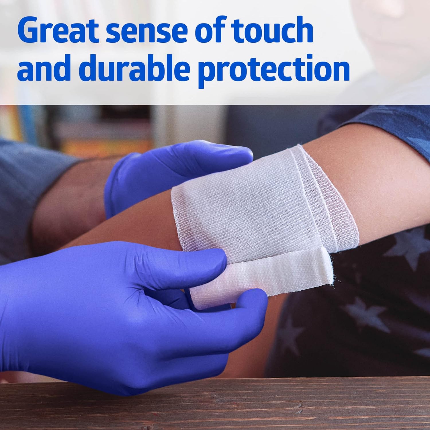 Medline FitGuard Touch Nitrile Exam Gloves - Powder-Free, Durable, Large, 100 Count | Ideal for Medical and Household Use