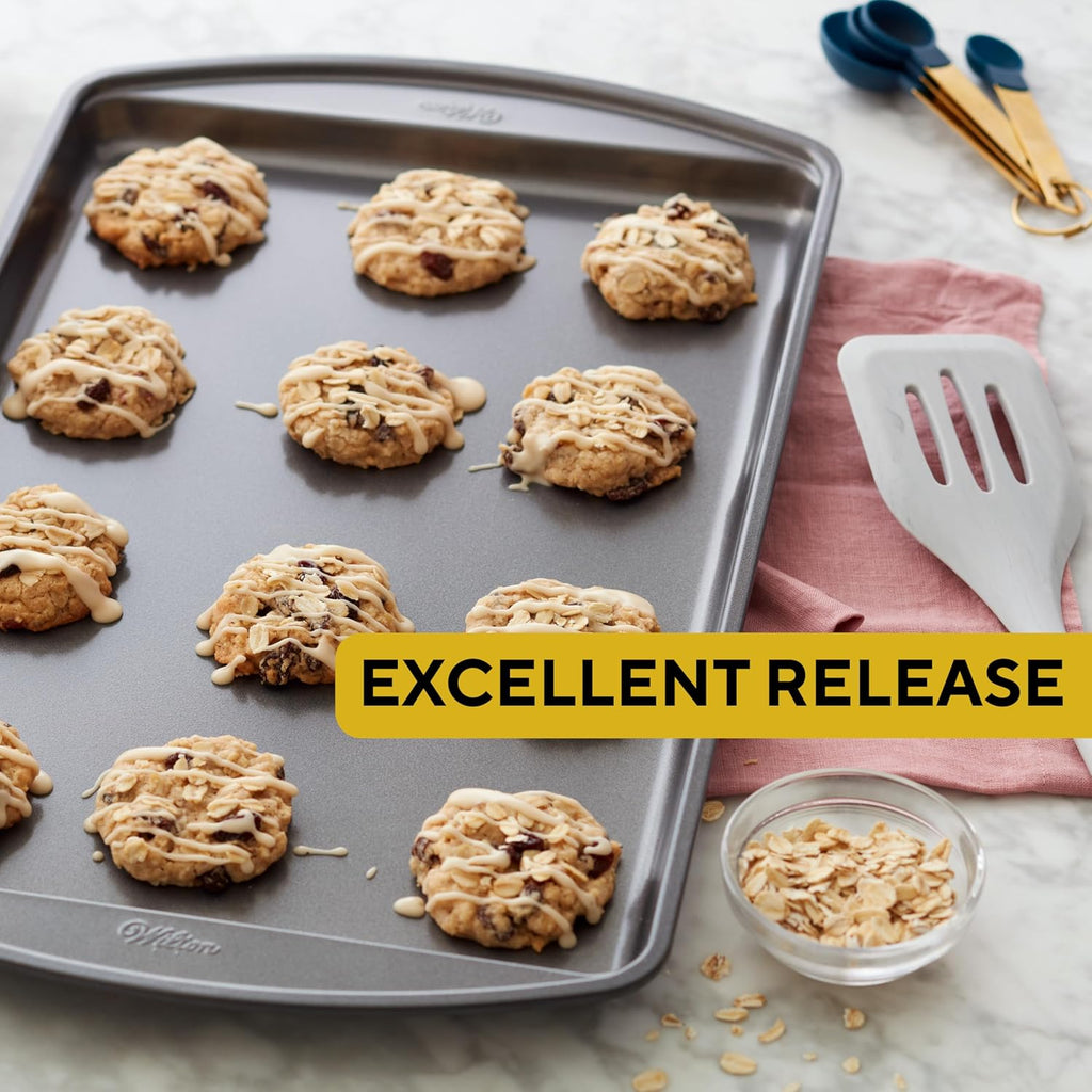 Wilton Perfect Results Nonstick Cookie Baking Sheets Set - 15 x 10 in, 2-Piece Steel, Scratch-Resistant & Dishwasher Safe