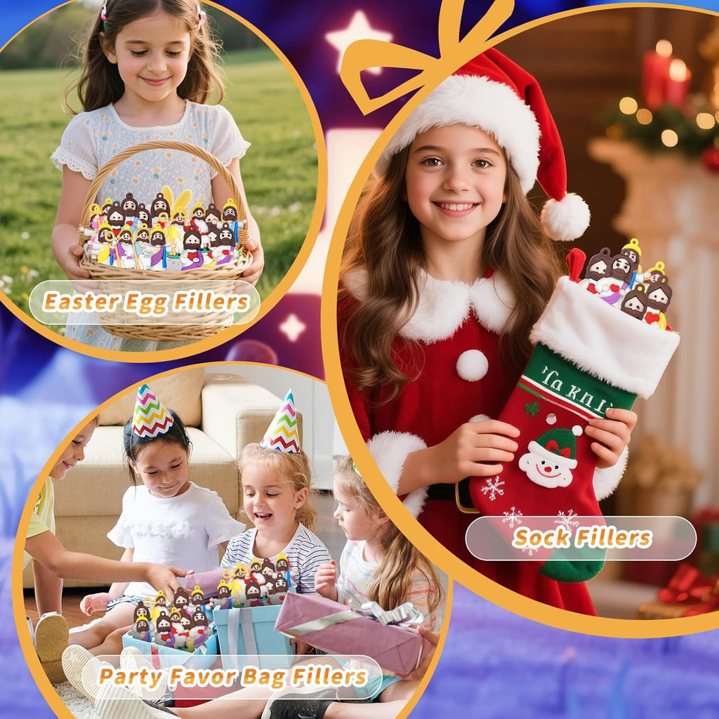 Mini Jesus Figures by [Brand Name] - 60PCS Easter Basket Stuffers | Pocket-Sized Figurines for Hide and Seek
