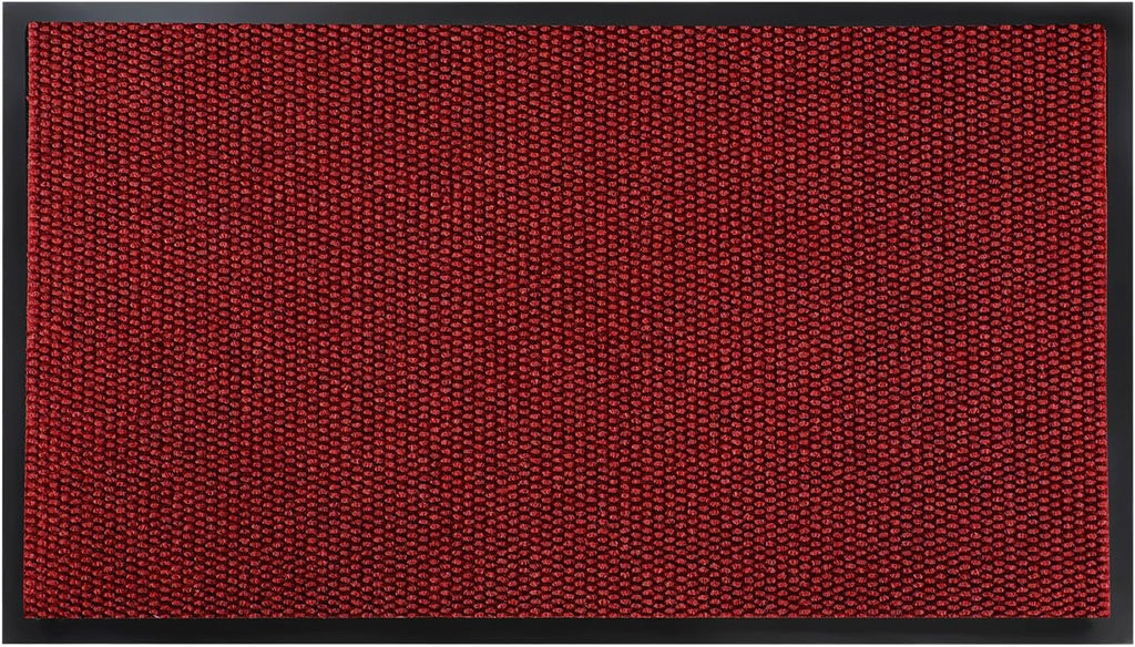 Yimobra Outdoor Indoor Doormat - 100% Waterproof, Stain & Fade Resistant | 36 x 17 Inches, Black Red