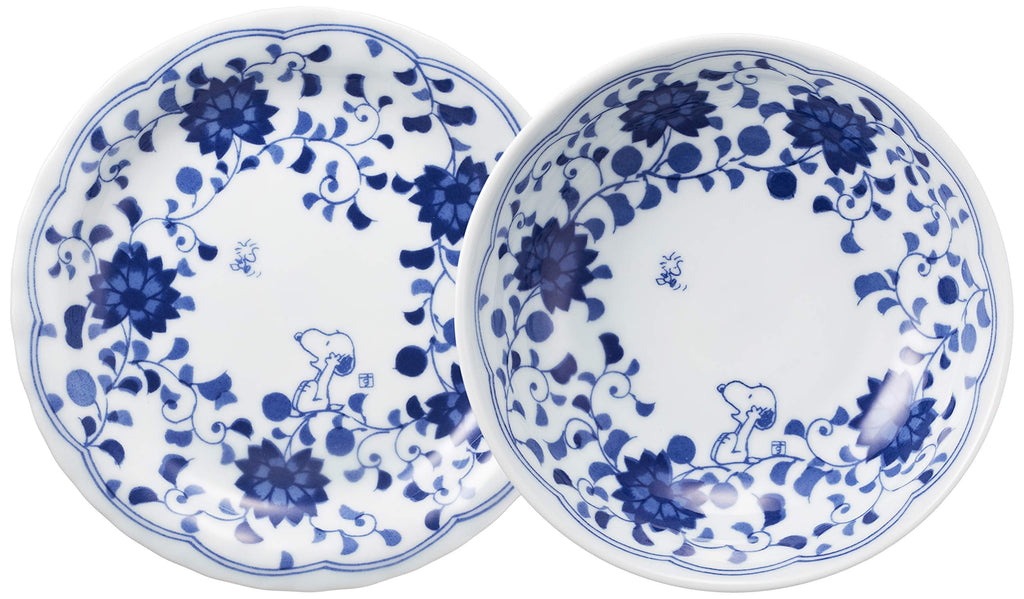 Sunupii 630743 Indigo Arabesque Dish Pot, Set of 3, Set of 6, Comes in a Presentation Box