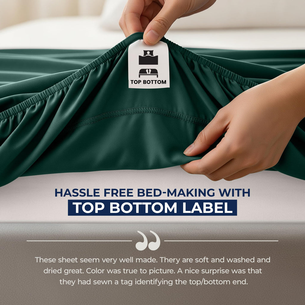 Utopia Bedding Extra Deep Pocket Queen Fitted Sheet, Fits up to 21 Inch Mattress - Hotel Luxury, Soft, Breathable and Comfy - Shrinkage and Fade Resistant - Easy Care (Emerald)