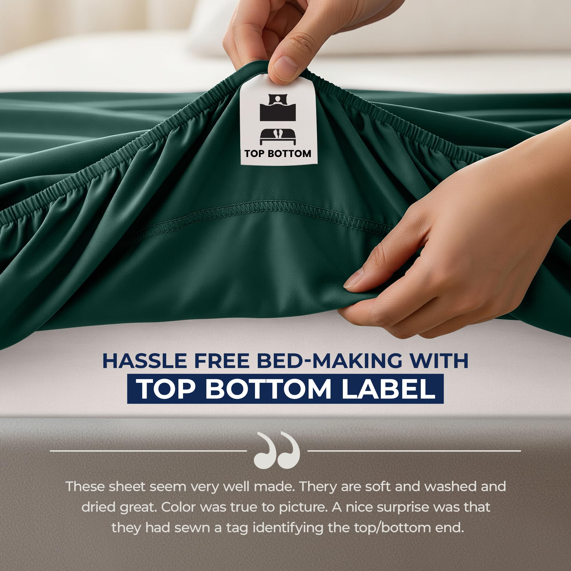Utopia Bedding Extra Deep Pocket Queen Fitted Sheet, Fits up to 21 Inch Mattress - Hotel Luxury, Soft, Breathable and Comfy - Shrinkage and Fade Resistant - Easy Care (Emerald)