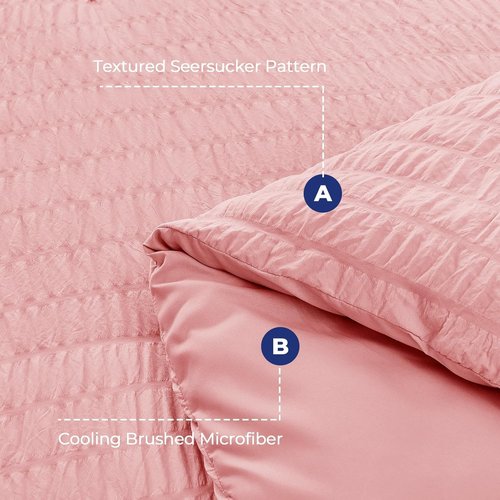 HYMOKEGE King Size Comforter Set - Luxury 7-Piece Rose Pink Bedding Set with Sheets & Pillowcases