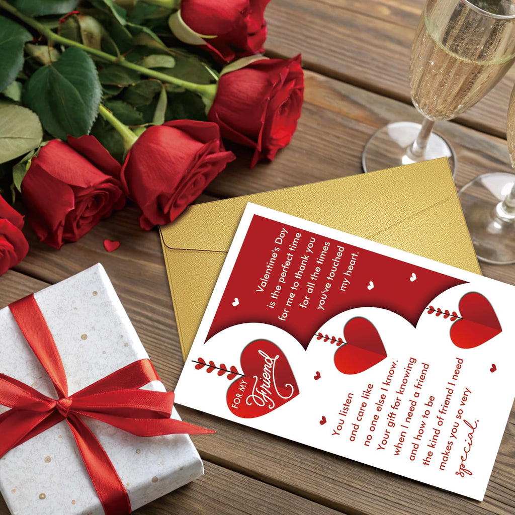 Supoeguk Heartfelt Valentine's Day Card for Friend, Romantic Best Friend Valentines Cards Gifts, You Are One of The Kindest Friends Anyone Could Hope for
