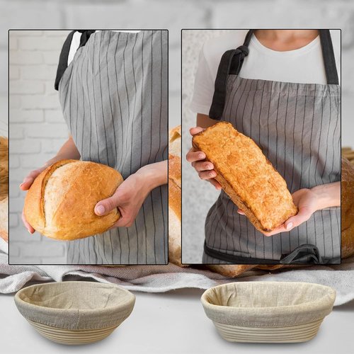 9 Inch Round Banneton Proofing Basket Set by [Brand Name] - Perfect for Sourdough & Artisan Baking | 2 Pack