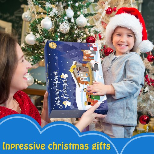 Nativity Advent Calendar 2025 for Kids - 24 Days of Nativity Set for Kids - Toddler Advent Calendar for Boys & Girls - Christmas Countdown Calendar Gifts for Children Ages 1 2 3 4 5+