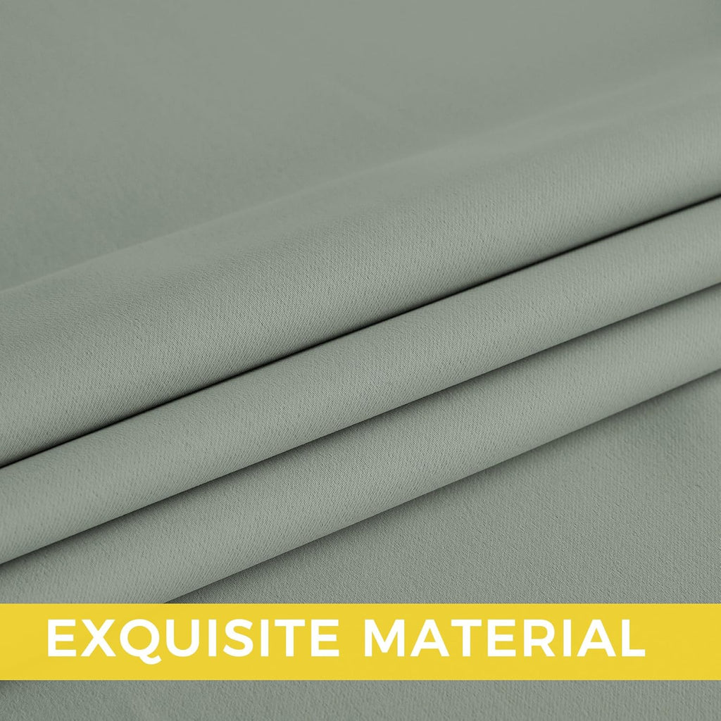 NICETOWN Room Darkening Curtains - Sage Green Drapery Panels, 52"W x 102"L for Light Control