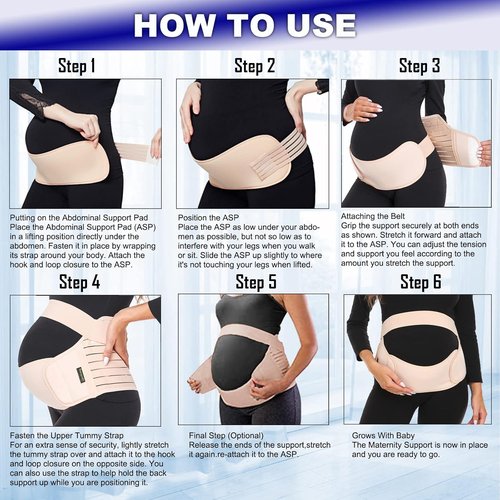 ChongErfei Maternity Belt - 3-in-1 Pregnancy Support for Back, Pelvic & Hip Pain | Black, Size L (39.5"-51.3")
