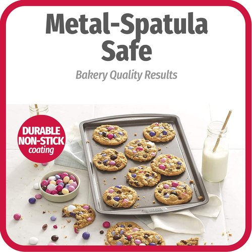 GoodCook Everyday Nonstick Carbon Steel Baking Sheet Set - 3 Pack, 13” x 9” Cookie Sheets for Perfect Baking
