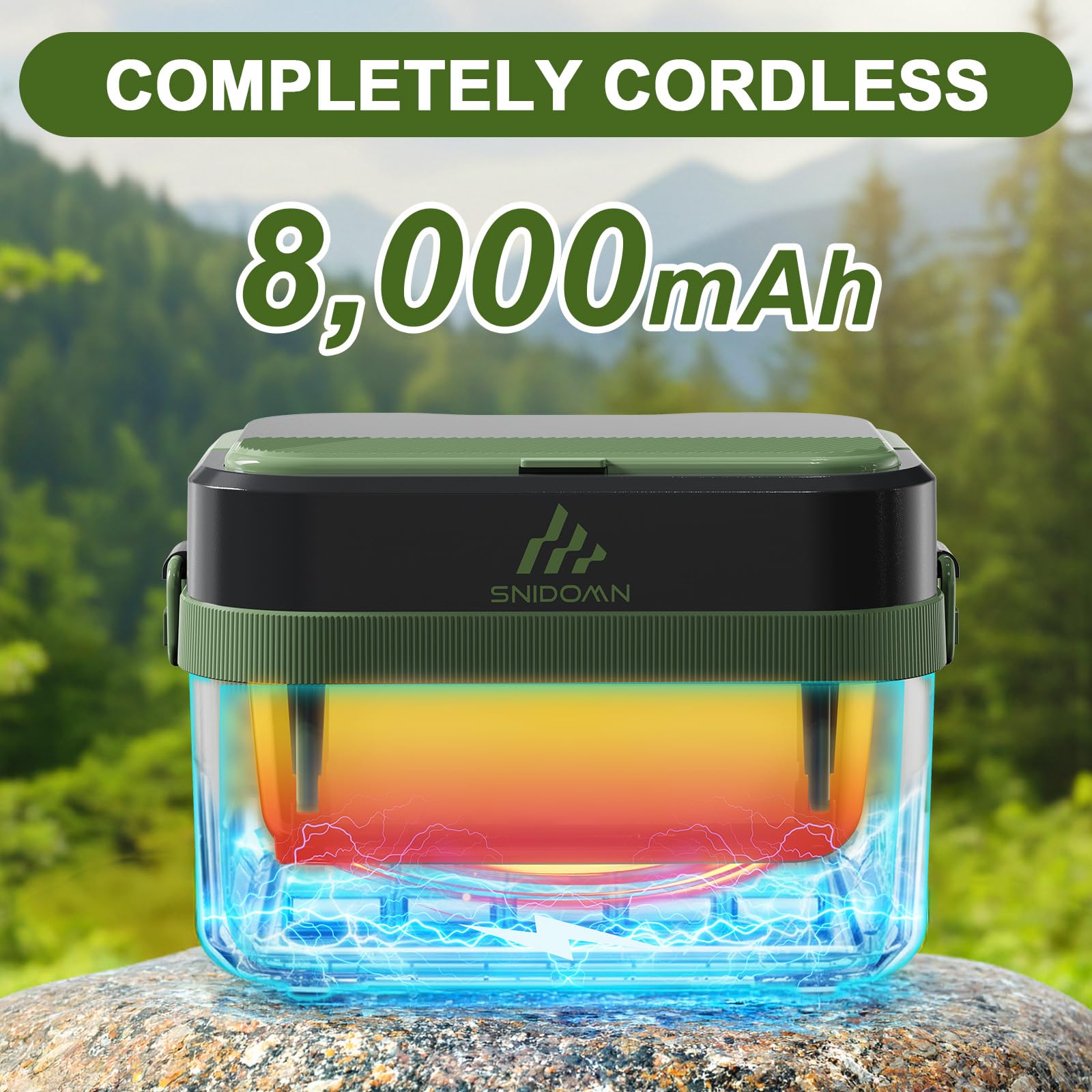 Snidomn Cordless Electric Lunch Box XL 6.3-Cup, 60W Fast Heating Portable Food Warmer with Scheduled Heating, Removable Divider, Large Capacity Heated Lunch Box for Work & Outdoor