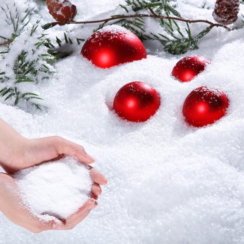 Kasyat Snow Fake Craft Decoration - Artificial Flake Snow Powder Filler for Christmas Parties | 600g White