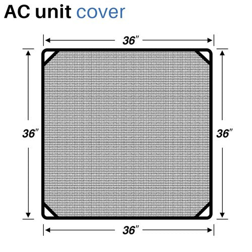 ECOOPTS 36"x36" Air Conditioner Top Mesh Cover with Bungee Cords and Leaf Guard