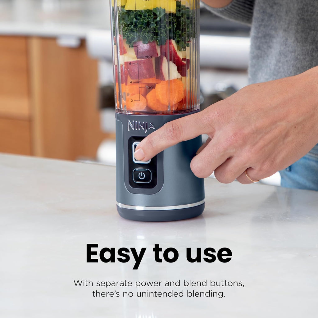 Ninja Blast Portable Blender - Cordless 18oz Personal Blender for Shakes & Smoothies | BPA-Free, Leakproof Lid, USB-C Rechargeable, Metallic Black