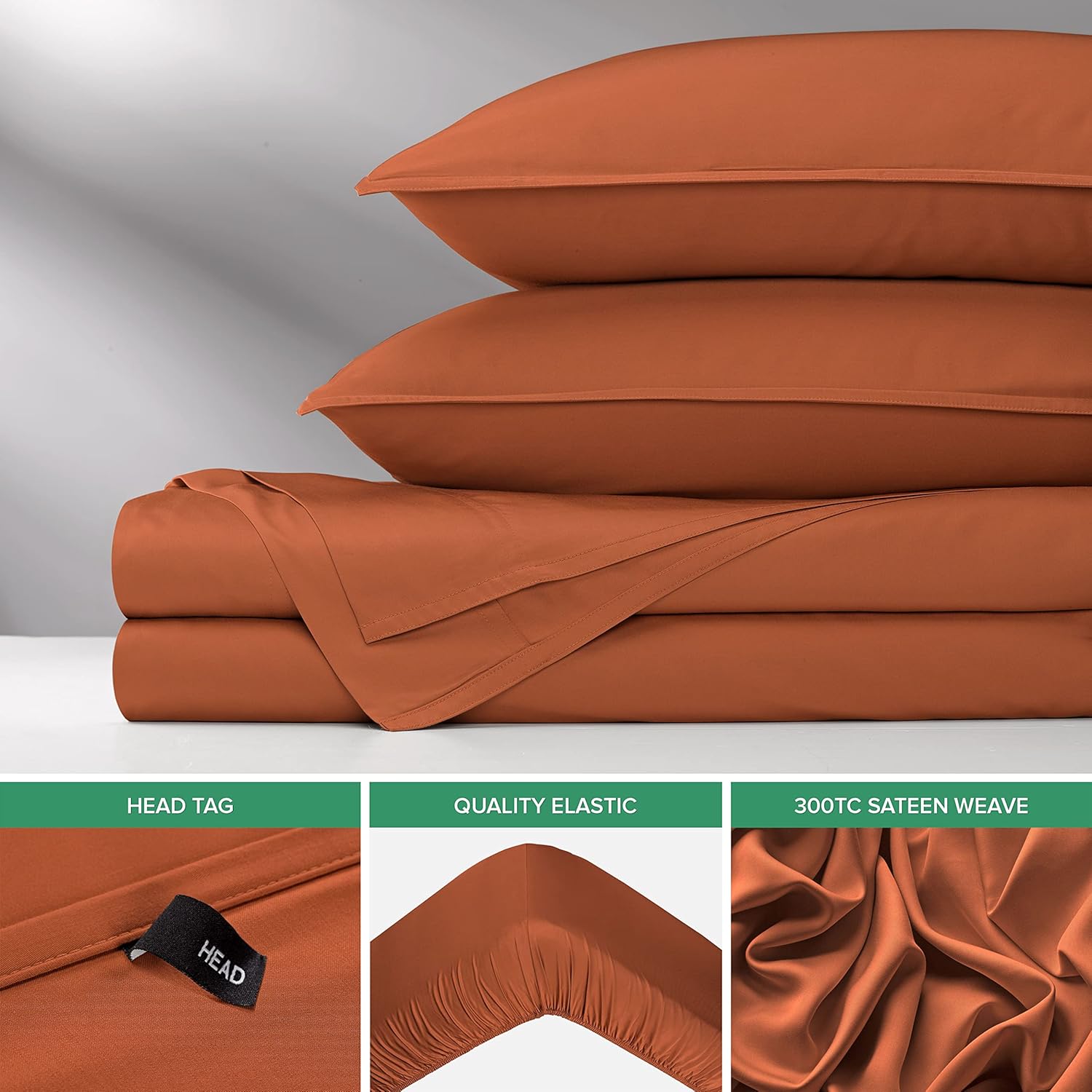 Pure Bamboo Twin Sheets - Luxuriously Soft & Cooling 100% Organic Viscose Bed Sheet Set | Terracotta