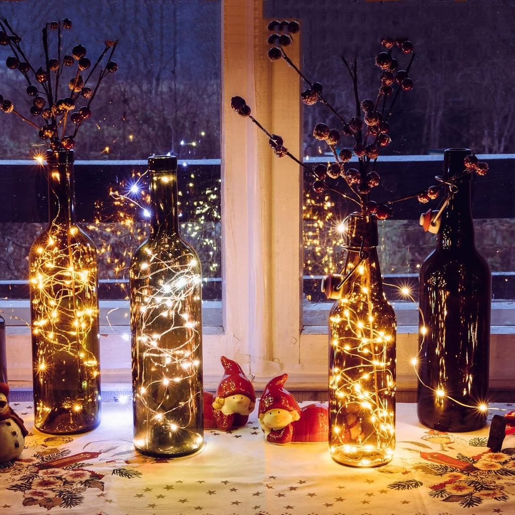 Fairy Lights Plug in, 40ft 100 LED Indoor Outdoor String Lights,Twinkle String Lights for Bedroom with Remote and Timer 8 Modes Starry Lights DIY Wedding Christmas Decoration Warm White