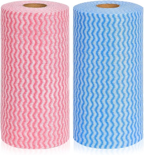 JEBBLAS Reusable Household & Kitchen Wipes, Disposable Cleaning Cloths, Wash Rags in 2 Rolls of 200 Sheets