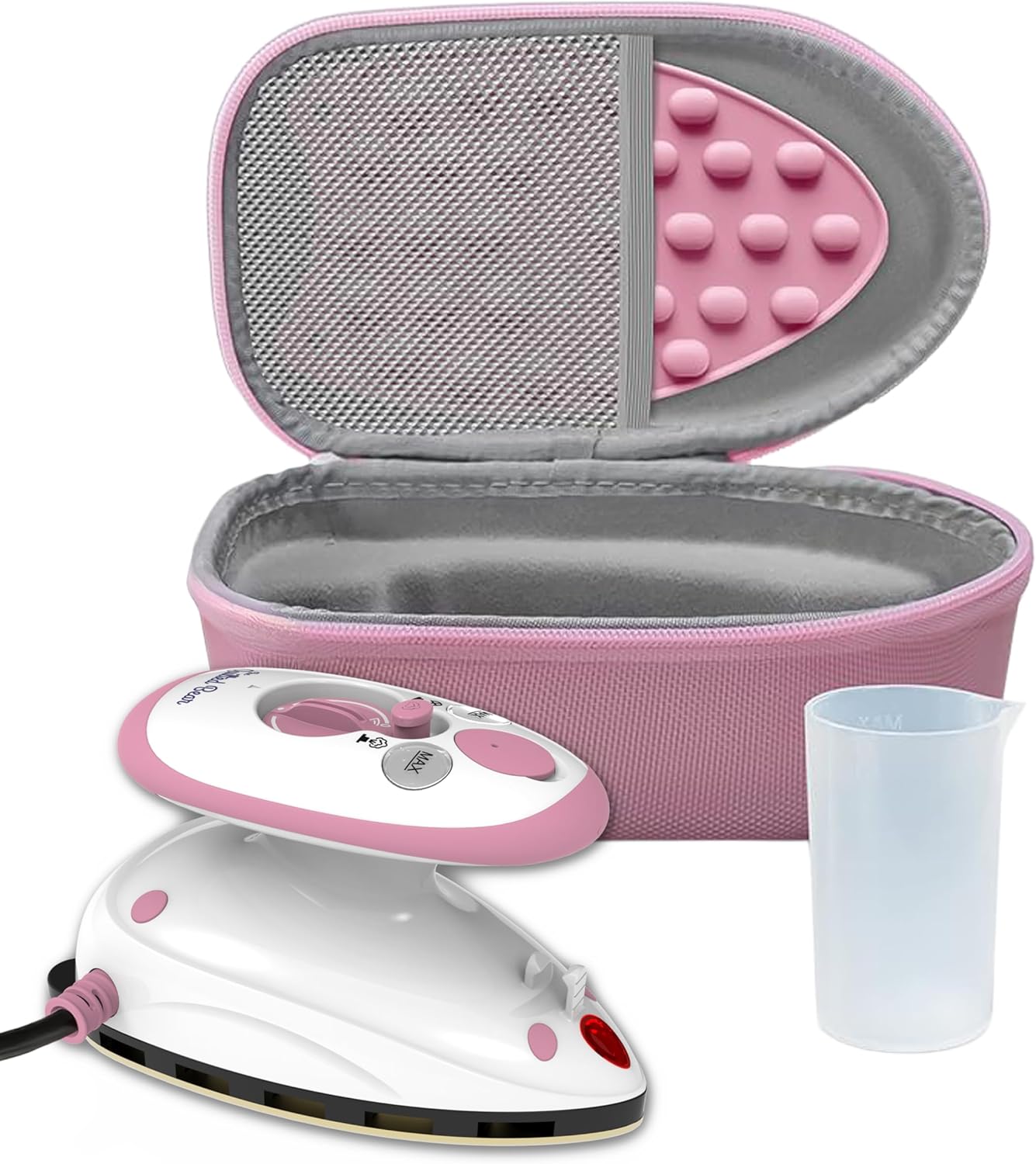 Quilted Bear Mini Steam Iron - Lightweight Travel Iron for Effortless Quilting & Wrinkle-Free Clothes | Pink