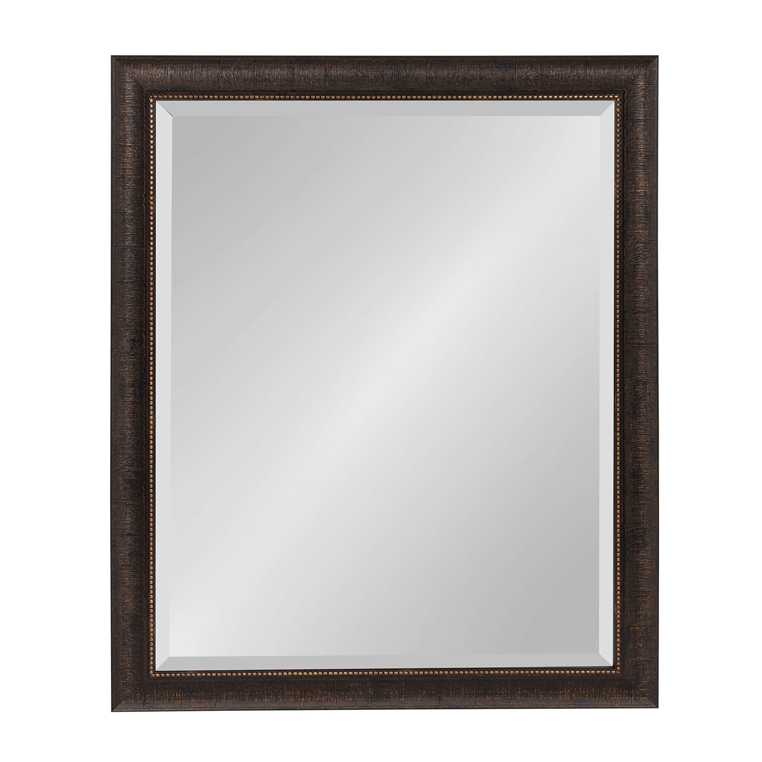Kate and Laurel Aldridge Framed Decorative Rectangle Wall Mirror; 26 x 32; Bronze; Vintage Rectangular Bathroom Mirror for Over Sink for Use as Entryway or Living Room Wall Decor