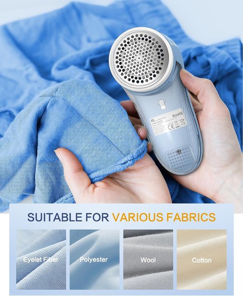 Beautural Fabric Shaver - Rechargeable Lint Remover with 6-Leaf Blades for Clothes & Furniture