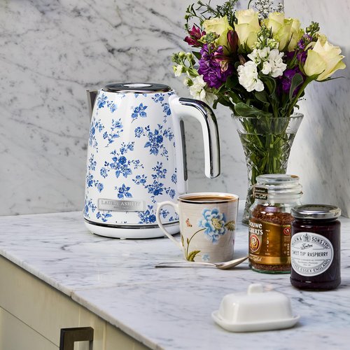 Laura Ashley Stainless Steel Electric Kettle 1.7 Liter - 1500W Rapid Boil Electric Kettles for Boiling Water - Electric Tea Kettles Automatic Shut Off - Overheat & Boil Dry Protection Jug Kettle