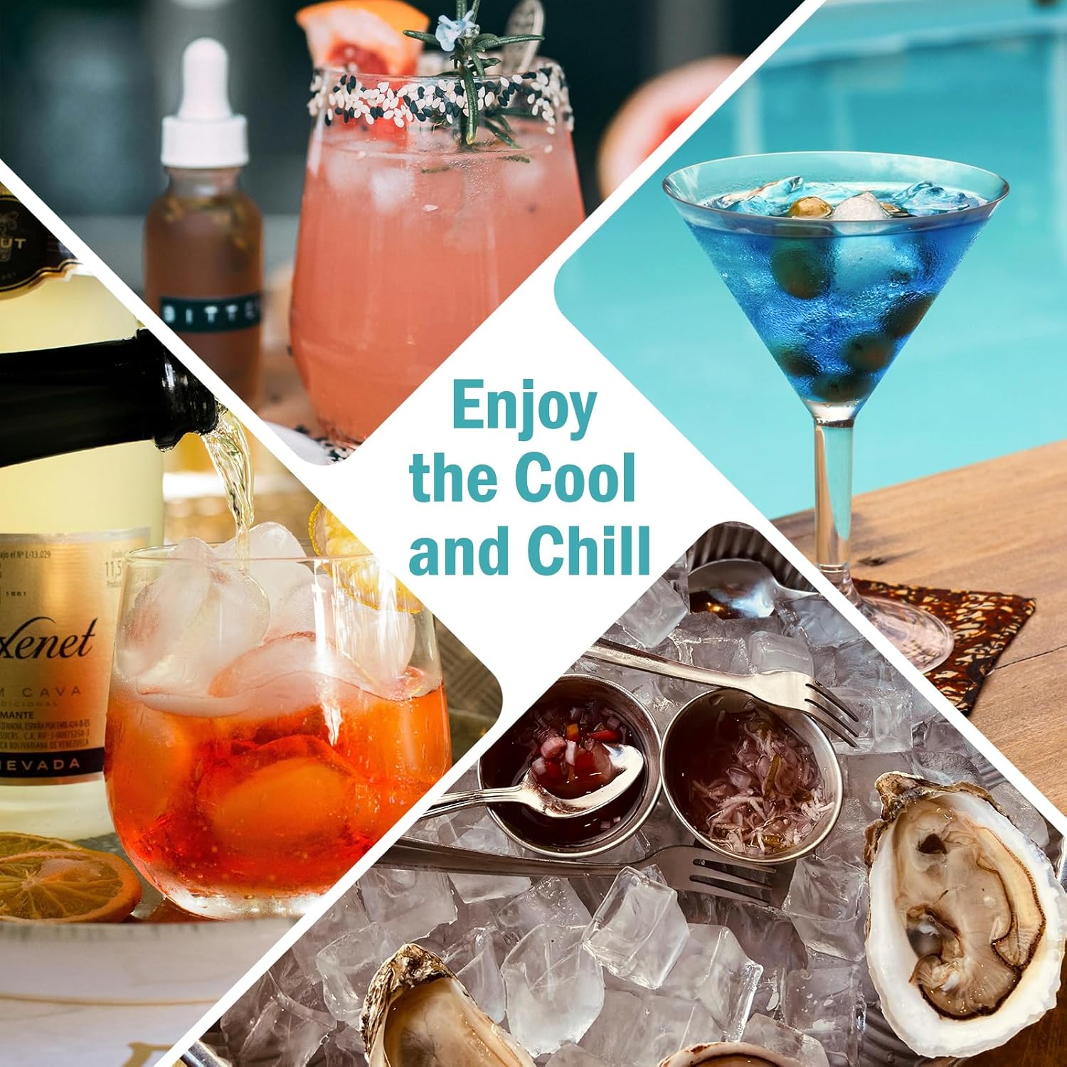 Skiennix Ice Cube Trays - Easy-Release Silicone with Spill-Resistant Lids | BPA-Free & Stackable