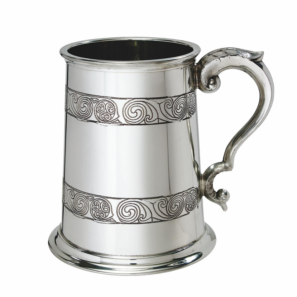 Wentworth Pewter Kells 1 pint pewter Tankard (Book of Kells Tankard)