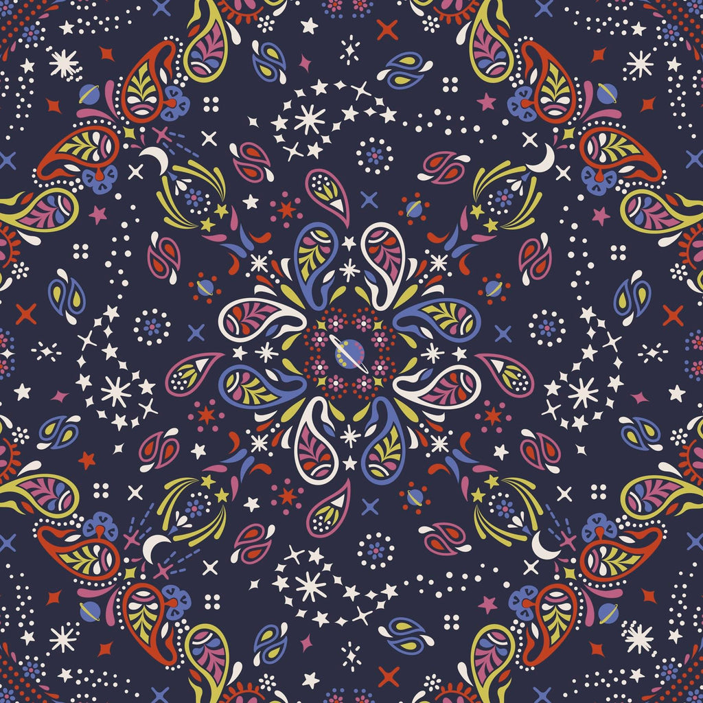 Premium Cotton Jewelry Roll, Starry Paisley, One Size