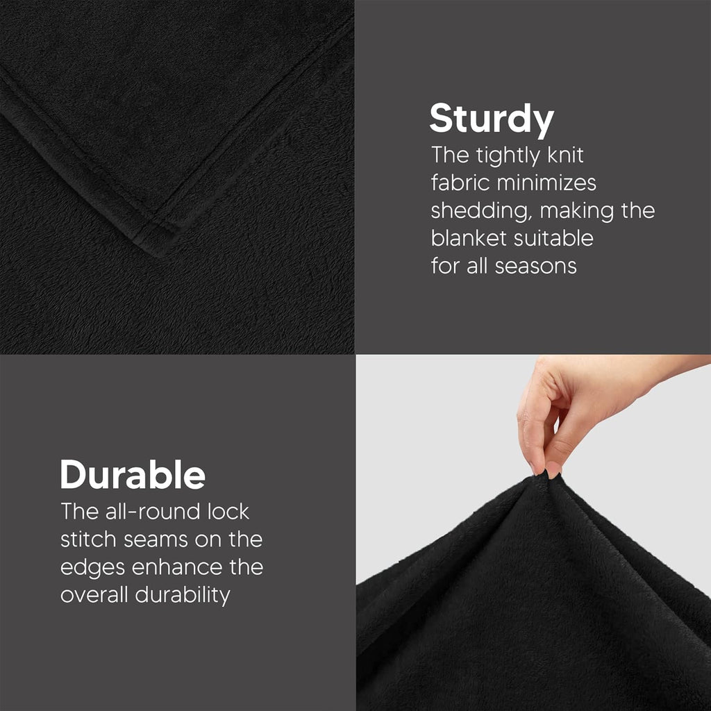Utopia Bedding Fleece Blanket - Full Size Black 300GSM Luxury Soft Microfiber (90x84 Inch)