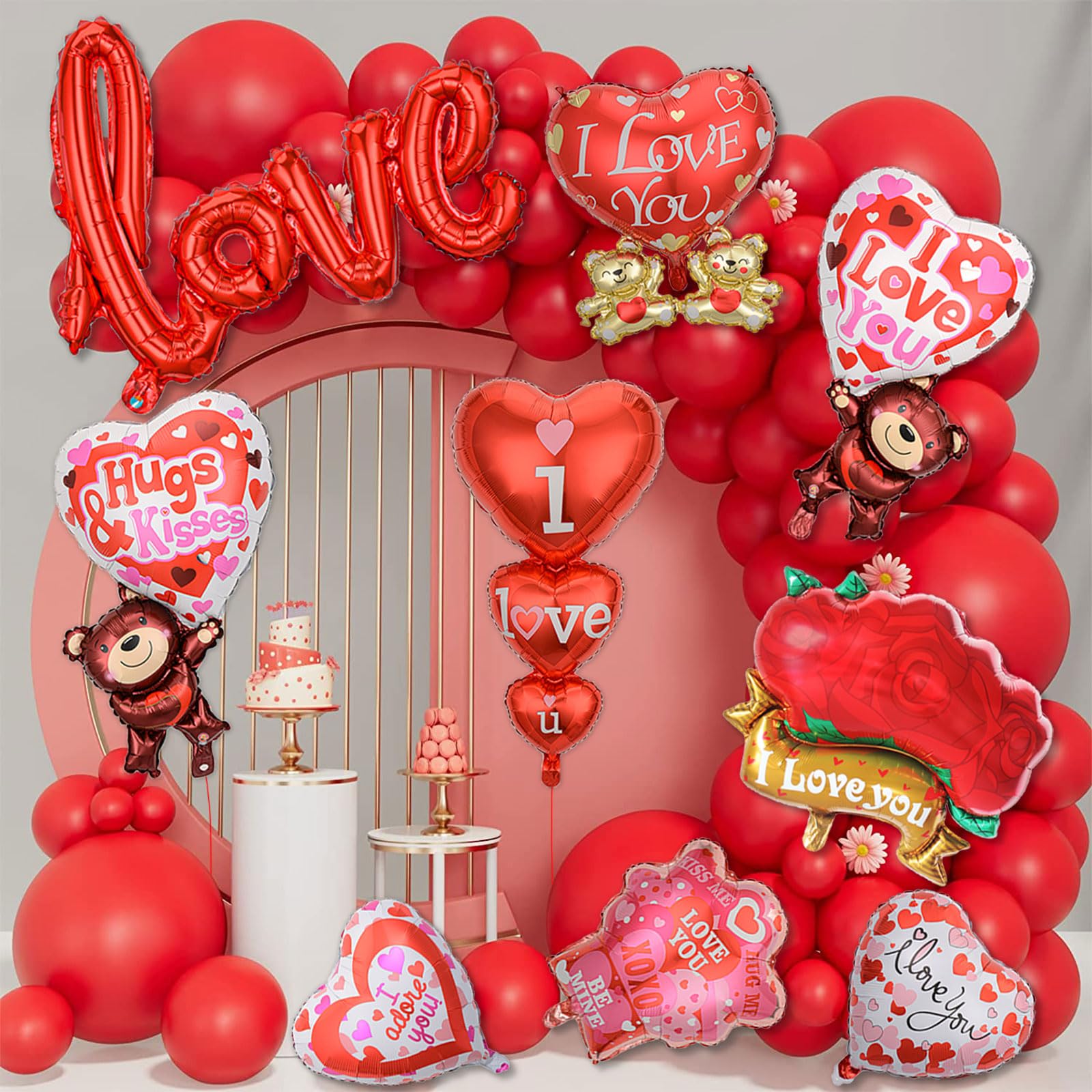 9 Pcs Valentines Balloons I Love You Foil Balloons 40 Inch Love Mylar Balloon Heart Shaped Balloon Propose Marriage Wedding Anniversary Valentines Day Decorations Supplies