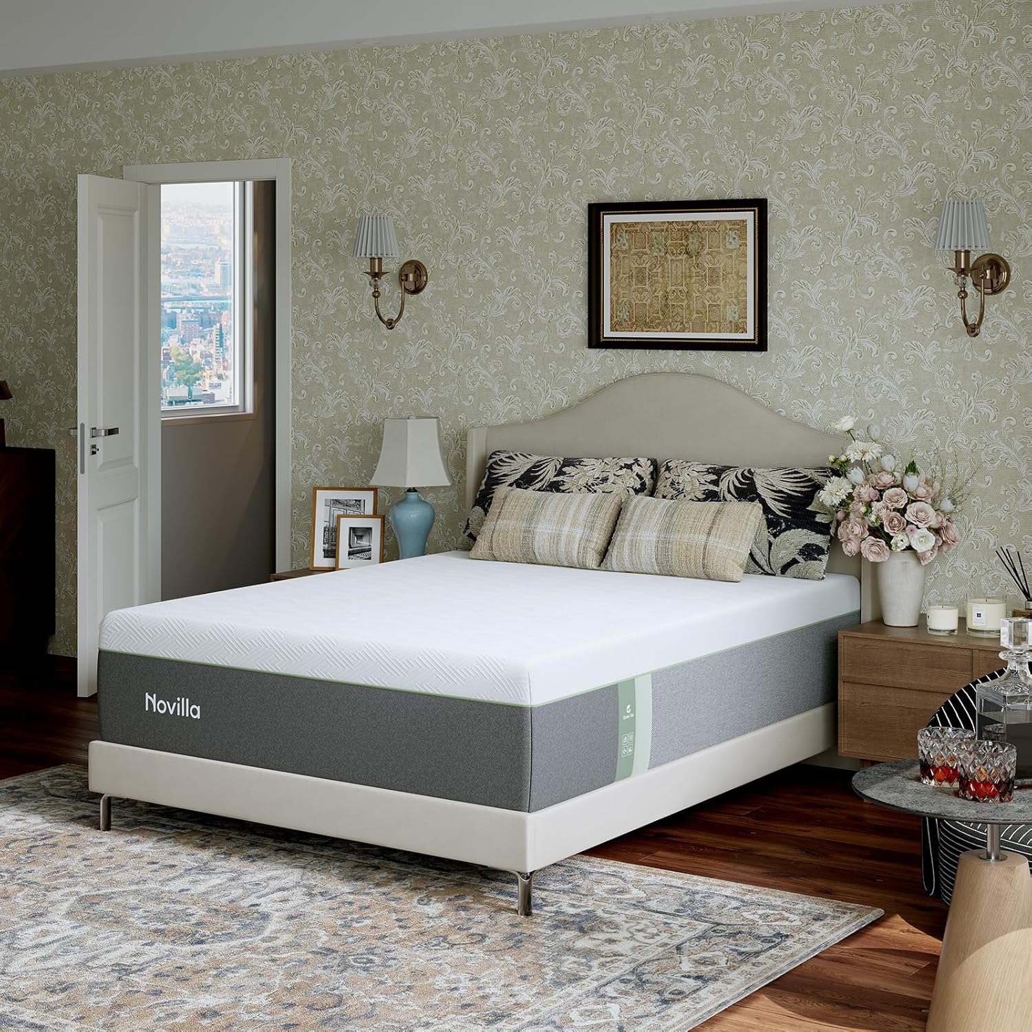 Novilla Bliss Green Tea Twin Mattress - 12 Inch Gel Memory Foam for Hot Sleepers | Cool Comfort & Back Pain Relief