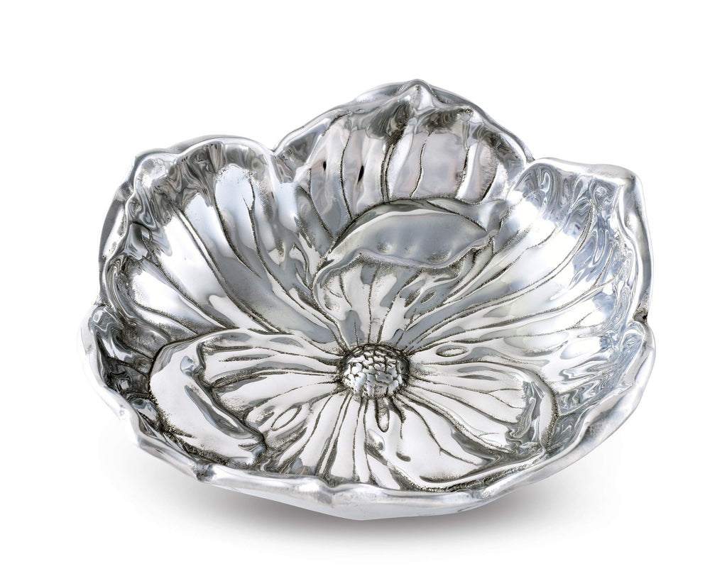 Arthur Court Aluminum Magnolia Bloom Bowl Salad Serving Designer 10 inch Diameter x 3 inch Tall