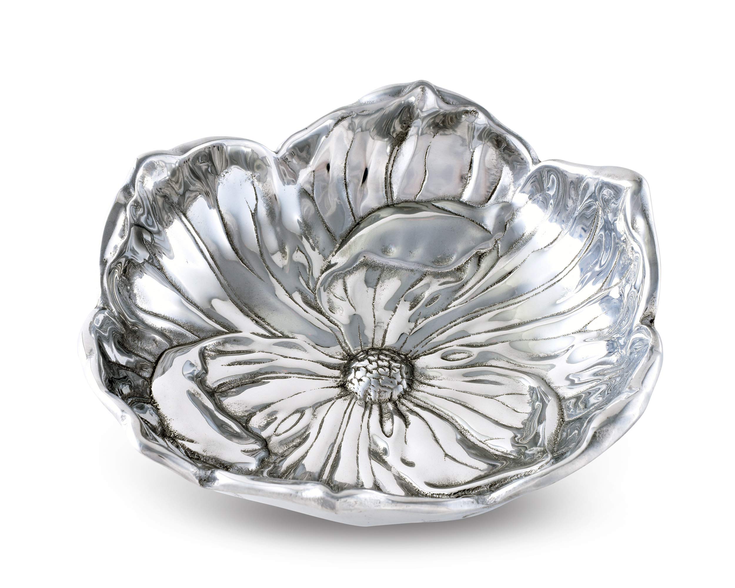 Arthur Court Aluminum Magnolia Bloom Bowl Salad Serving Designer 10 inch Diameter x 3 inch Tall