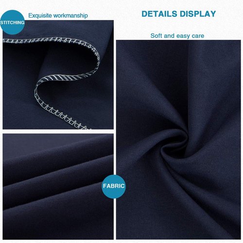 FLXXIE Pillow Cases - Soft Microfiber Standard Size Pillow Covers | Wrinkle & Stain Resistant, Navy, 2-Piece Set (20x26)