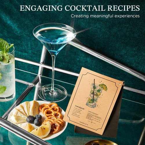 KITESSENSU Cocktail Shaker Set Bartender Kit with Stand | Complete 24-Piece Bar Set Cocktail Kit with All Bar Accessories, Black